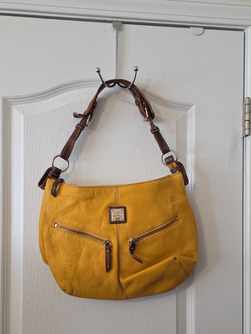 Vintage Dooney & Bourke Mustard Yellow Leather Shoulder Bag